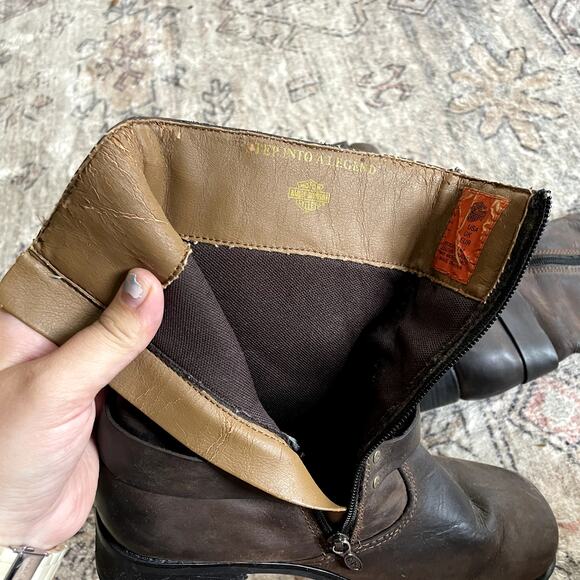 Harley Davidson Ashby Square Toe Harness Motorcycle Brown Leather Boots SZ 9.5 - Picture 10 of 12
